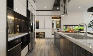 Tủ bếp Acrylic ML80 thích hợp cho căn hộ cao cấp