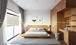 Giường vân gỗ ML05