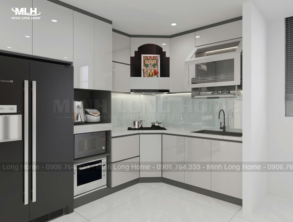 Hệ tủ bếp gỗ Acrylic An Cường