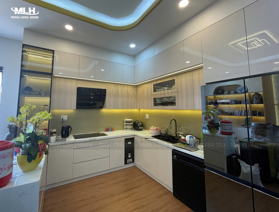 Mẫu tủ bếp An Cường thi công bởi Tủ Bếp Minh Long