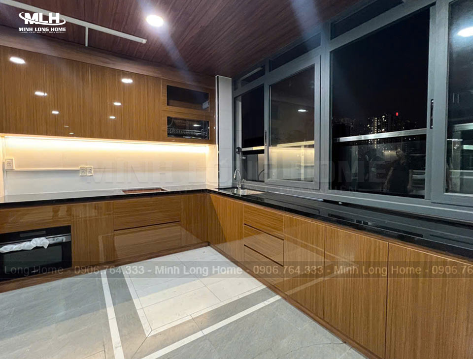 Mẫu tủ bếp nhựa Acrylic An Cường thực tế