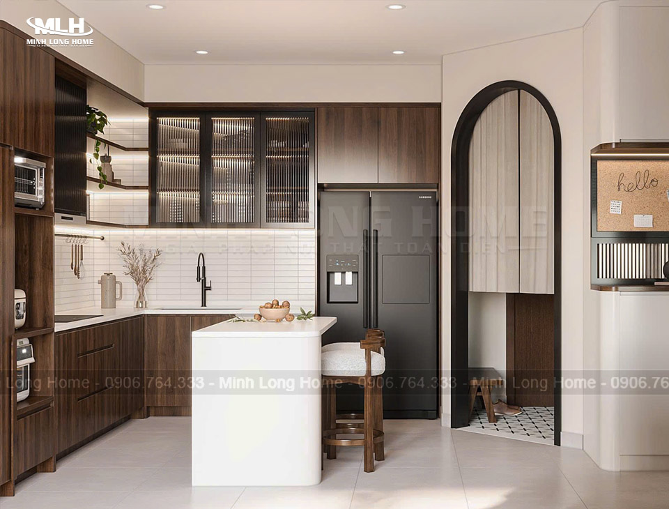 Tủ bếp Melamine An cường đa dạng vân gỗ