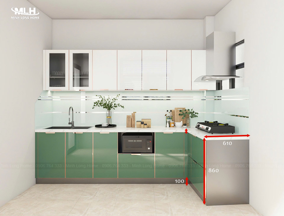 Kích thước tủ bếp tiêu chuẩn phù hợp với người Việt Kích thước tủ bếp dưới tiêu chuẩn cho người Việt