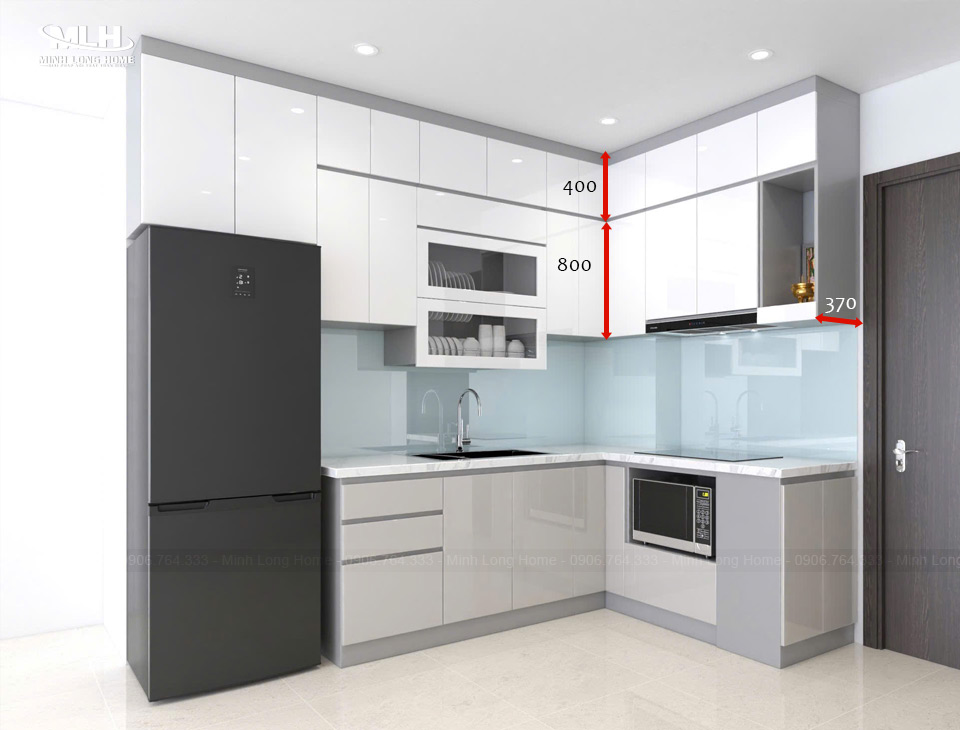 Kích thước tủ bếp tiêu chuẩn phù hợp với người Việt Kích thước tủ bếp trên tiêu chuẩn với người Việt