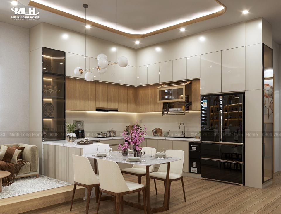 Dự án tủ bếp nhựa Acrylic anh Thái Bình Phước thực tế