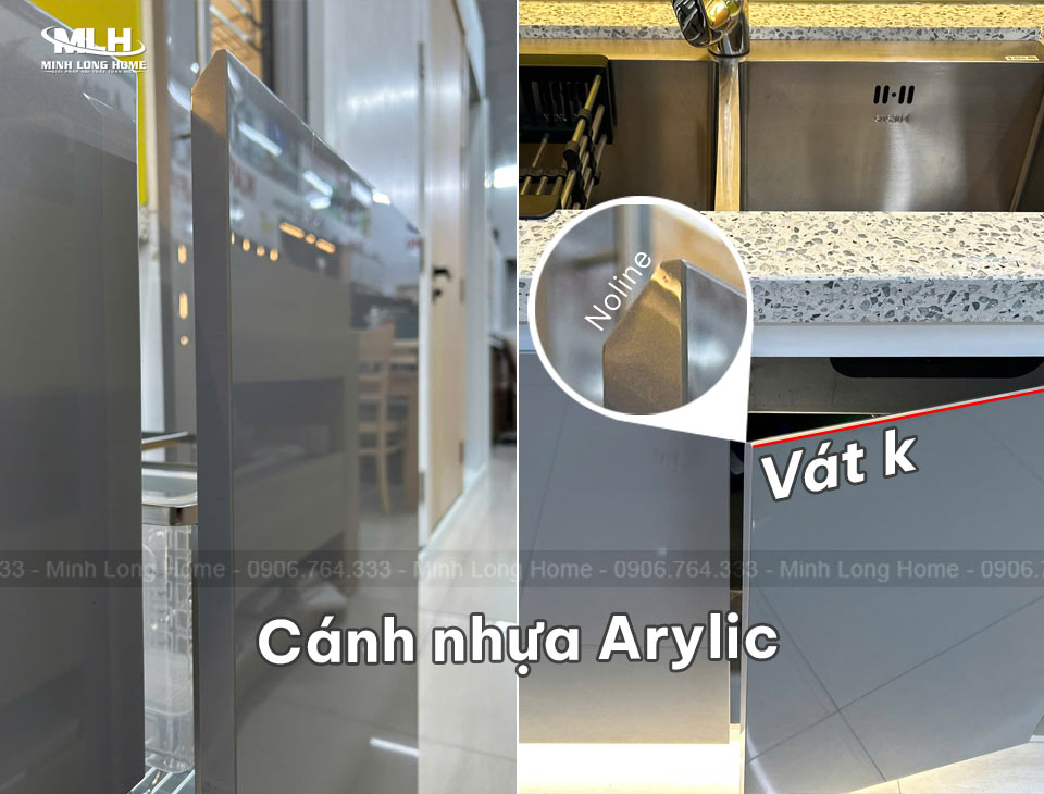 Cấu tạo cánh tủ bếp nhựa Acrylic