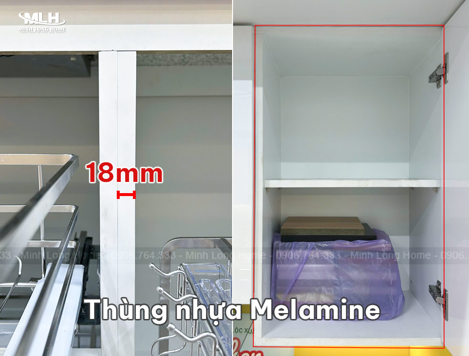 Cấu tạo thùng tủ bếp nhựa Acrylic