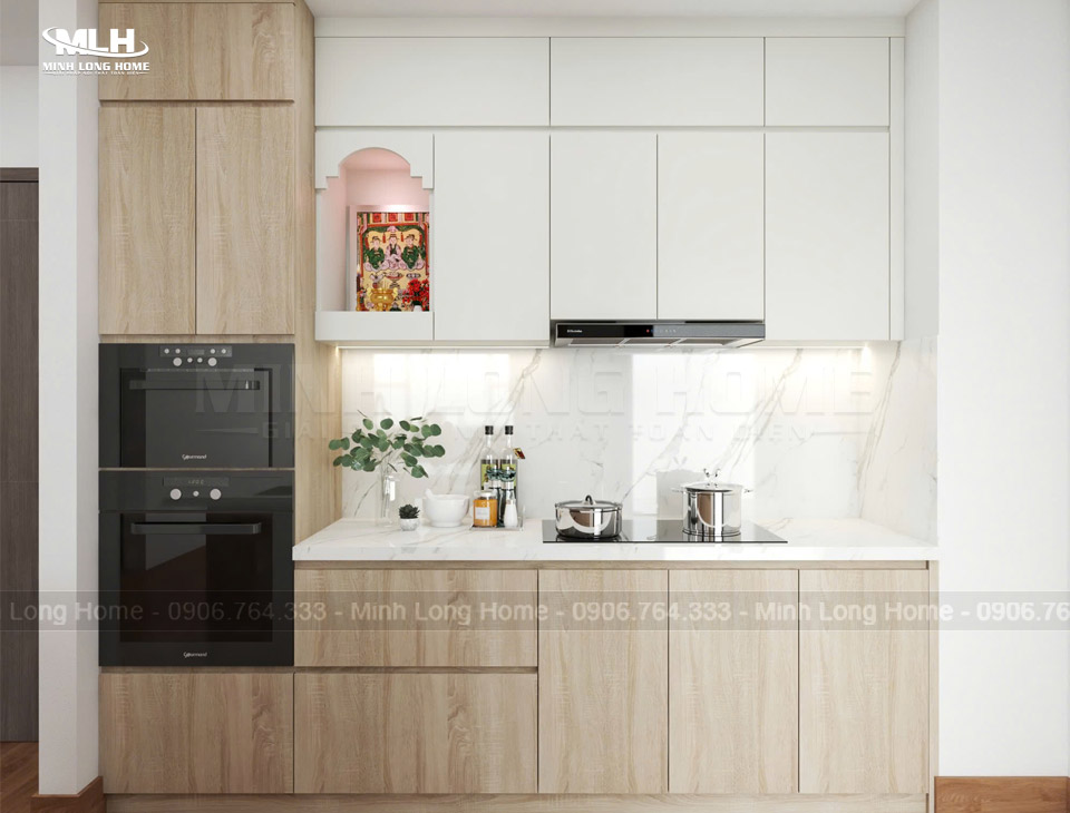 Dòng tủ bếp gỗ công nghiệp MDF phổ biến tại Biên Hòa với giá thành rẻ