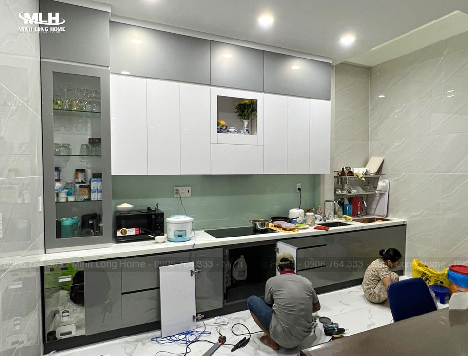 Thi công tủ bếp nhựa Acrylic nhanh chóng
