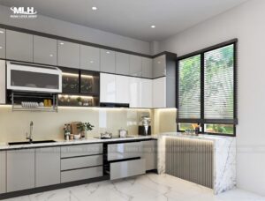Tủ bếp nhựa Acrylic đẹp sang trọng hiện đại
