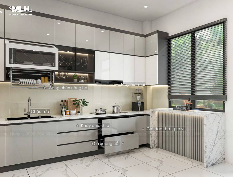 Bảng báo giá tủ bếp trọn gói TPHCM mới nhất 2025 Chi phí phụ kiện bếp trong tủ bếp trọn gói