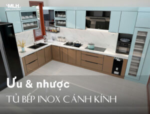 Ưu nhược điểm của tủ bếp inox cánh kính Ưu nhược điểm của tủ bếp inox cánh kính