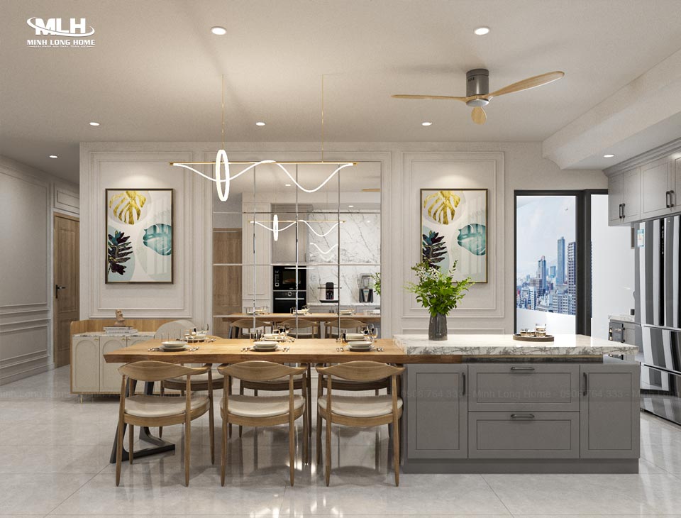 Kích thước đảo bếp tiêu chuẩn chính xác nhất Chiều dài đảo bếp tiêu chuẩn tối thiểu 120 cm