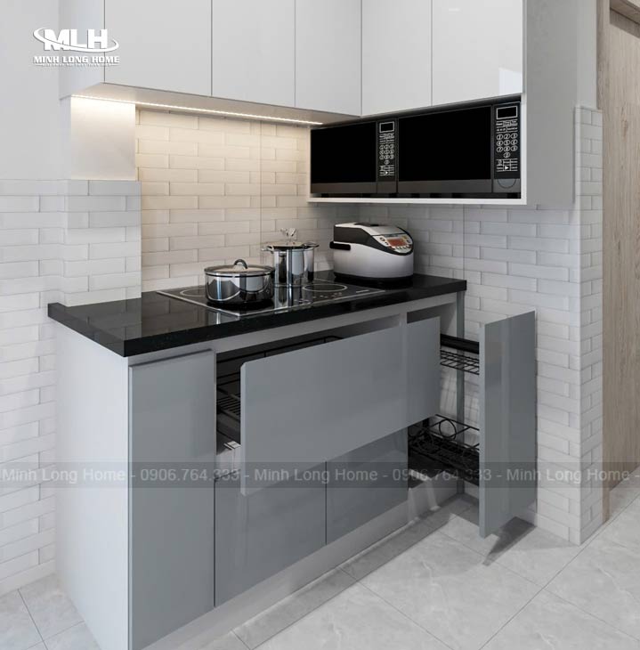 20+ Tủ bếp inox mini: Sang trọng, bền bỉ, đầy đủ công năng Phụ kiện thiết bị của tủ bếp inox mini