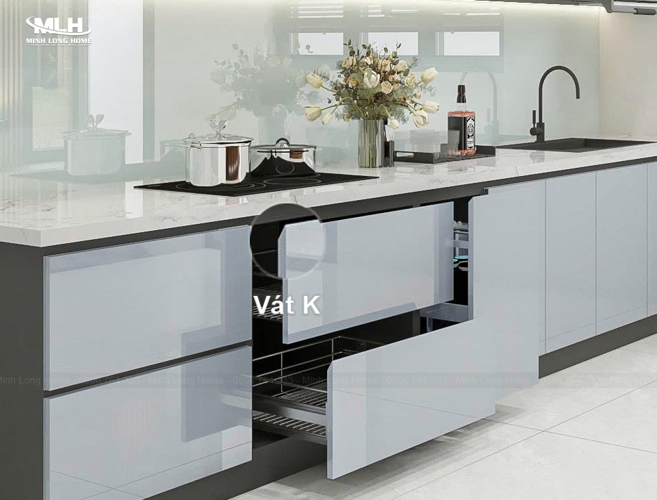Các kiểu cánh tủ bếp đẹp nên sử dụng cho tủ bếp Kiểu cánh tủ bếp vát K hiện đại