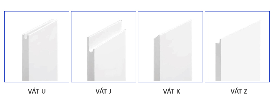 Các kiểu cánh tủ bếp đẹp nên sử dụng cho tủ bếp Các kiểu cánh tủ bếp vát K, U, J, Z