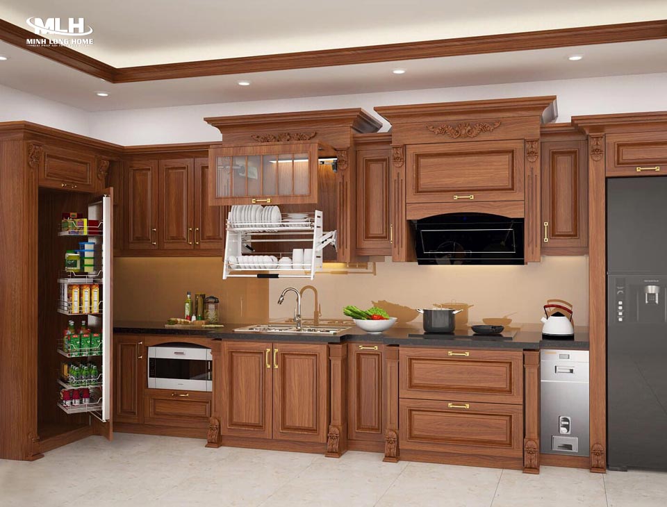 Các kiểu cánh tủ bếp đẹp nên sử dụng cho tủ bếp Mẫu cánh tủ bếp gỗ tự nhiên