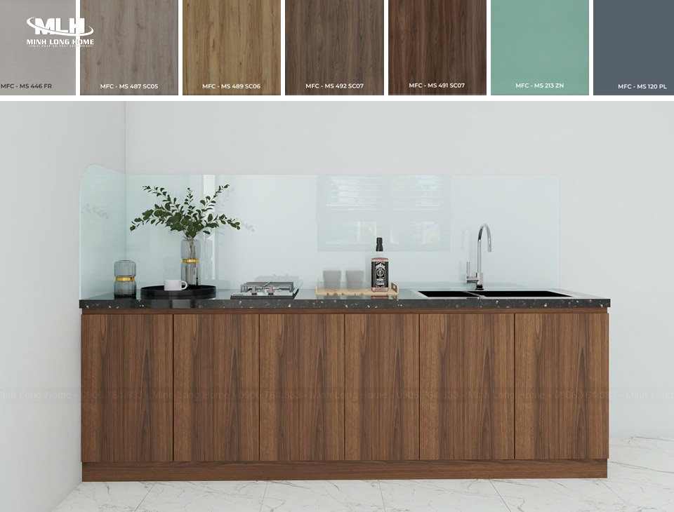 Các kiểu cánh tủ bếp đẹp nên sử dụng cho tủ bếp Mẫu cánh tủ bếp Melamine và bảng màu melamine