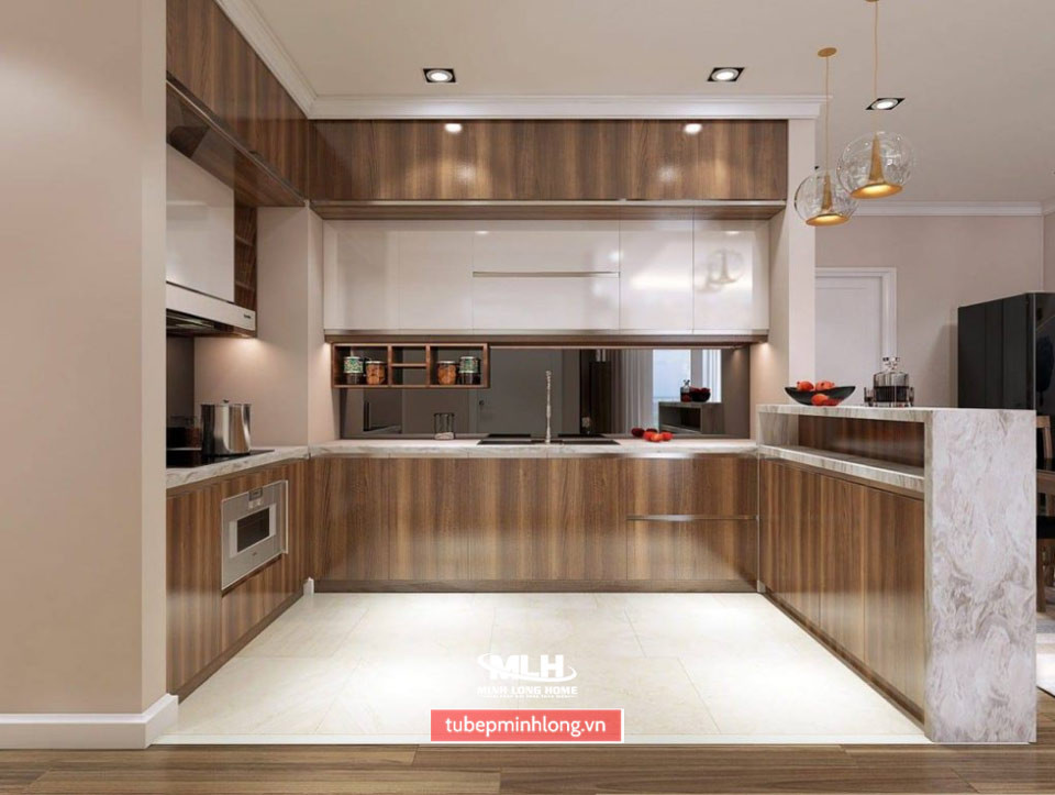 Tủ bếp acrylic vân gỗ - Xu hướng thiết kế hiện đại cho phòng bếp