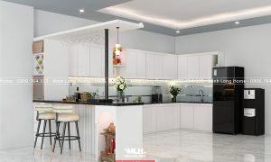 Tủ bếp màu trắng