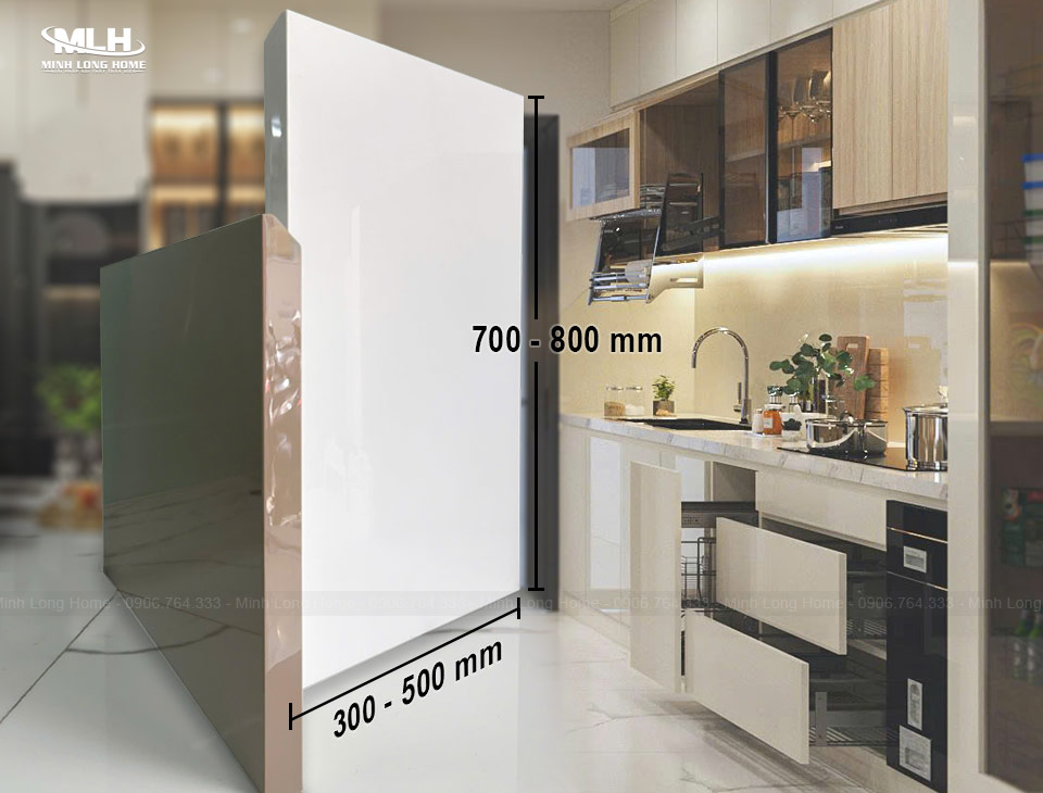 Kích thước cánh tủ bếp tiêu chuẩn: Chiều cao x rộng x dày cánh Kích thước cánh tủ bếp gỗ công nghiệp Acrylic