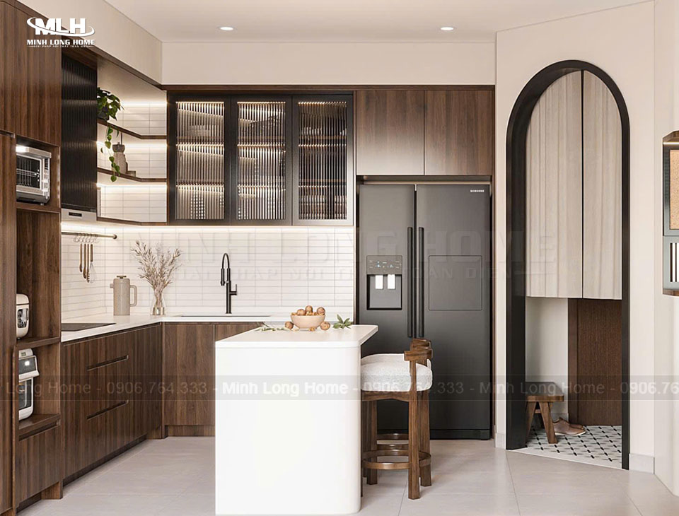 Tủ bếp gỗ công nghiệp Tủ bếp gỗ công nghiệp Plywood ván ép cao cấp