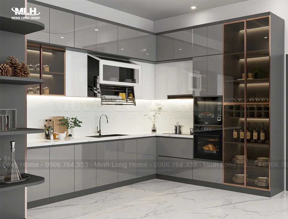 Tủ bếp hiện đại chữ L