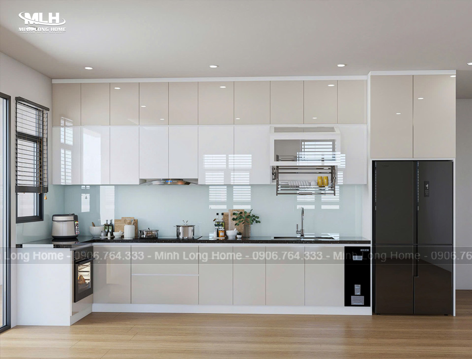 Tủ bếp nhựa acrylic có bền không? Ưu điểm và hạn chế cần biết Tủ bếp nhựa Acrylic sử dụng ván cốt nhựa đặc PVC
