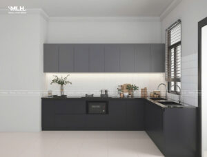 Tủ bếp MDF phủ melamine chị Trân - Quận 2, TPHCM Tủ bếp MDF phủ melamine chị Trân - Quận 2, TPHCM