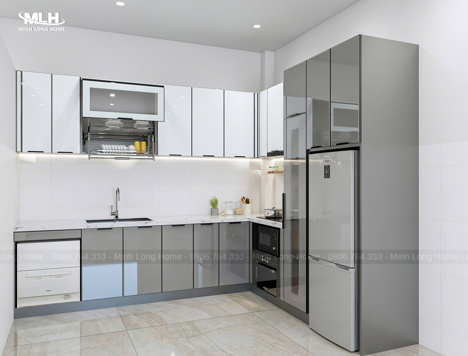 Báo giá tủ bếp Inox cánh kính cường lực 2025 Giá tủ bếp inox cánh kính tại Tủ Bếp Minh Long