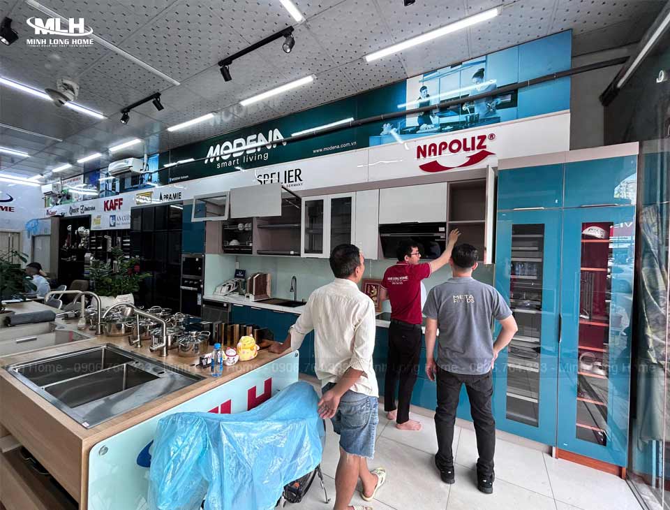 Báo giá tủ bếp Inox cánh kính cường lực 2025 Tủ Bếp Minh Long thiết kế thi công tủ bếp inox cánh kính giá tốt