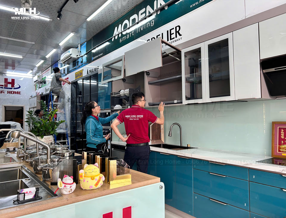 Đơn vị thi công tủ bếp nhựa melamine giá tốt