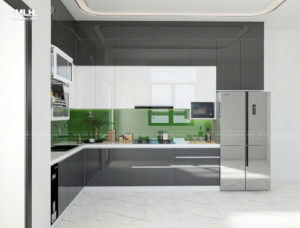 Thiết kế thi công tủ bếp nhựa Acrylic nhà chị Yên Phổ Quang Thiết kế thi công tủ bếp nhựa Acrylic nhà chị Yên Phổ Quang