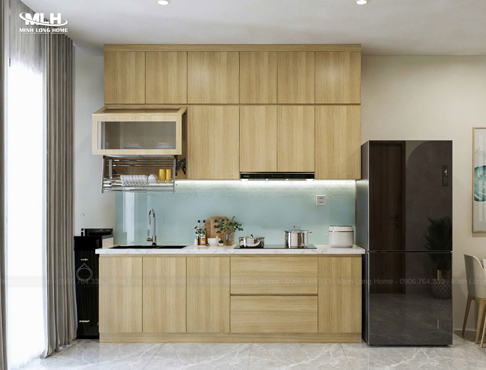 Phụ kiện nâng hạ tiện lợi tiết kiệm không gian tủ bếp