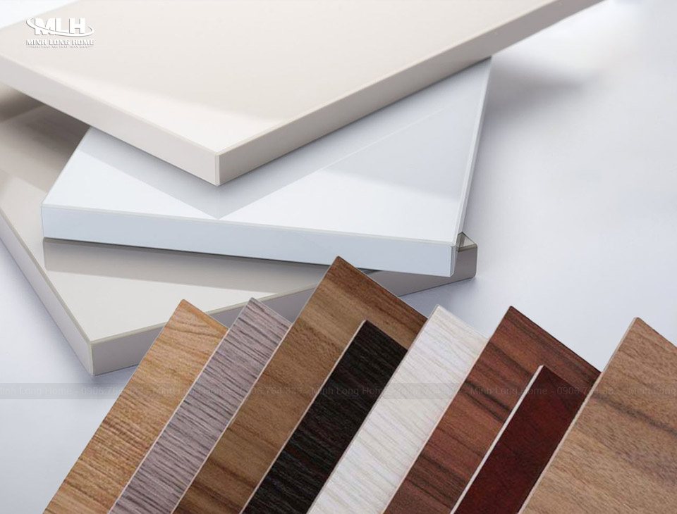 Tủ bếp gỗ công nghiệp phong cách hiện đại Melamine Acrylic bề mặt phủ tủ bếp gỗ công nghiệp phổ biến nhất hiện nay