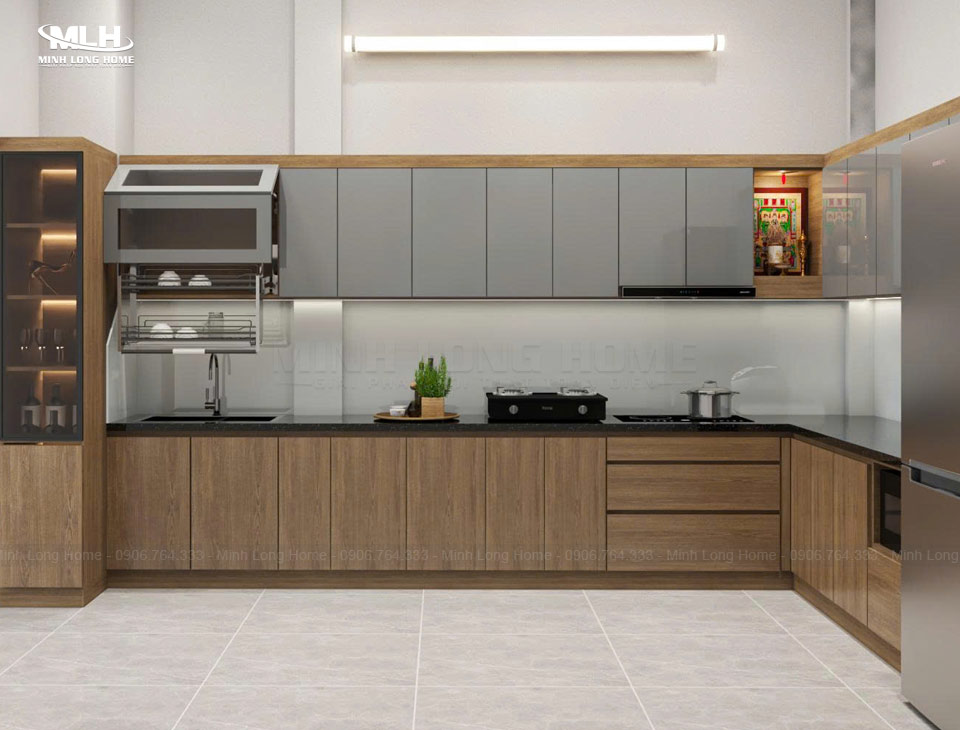 Kinh nghiệm chọn tủ bếp cho căn hộ chung cư hoàn hảo và tối ưu không gian Tủ bếp chất liệu MDF phù hợp với căn hộ chung cư
