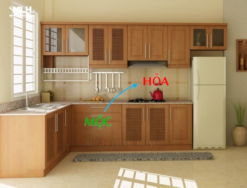 Tủ bếp gỗ tự nhiên có hợp phong thủy không: Mộc sinh Hỏa