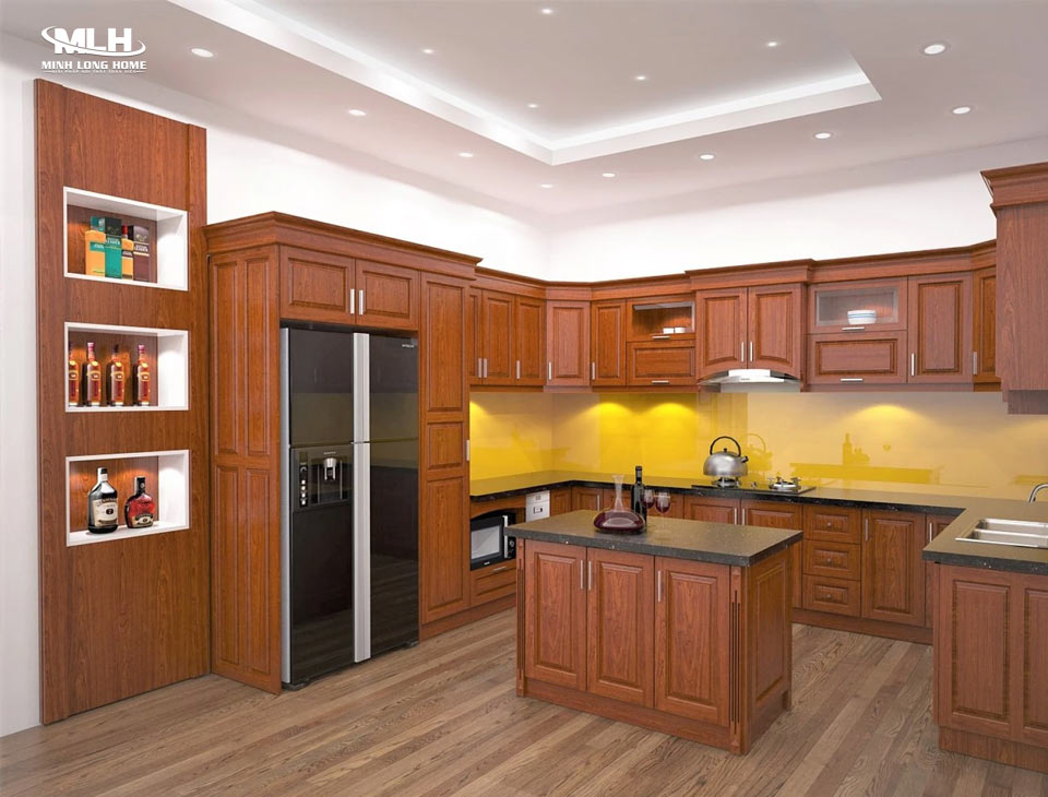 Lưu ý khi lắp đặt tủ bếp gỗ tự nhiên Tủ Bếp Minh Long chuyên tủ bếp gỗ tự nhiên cao cấp