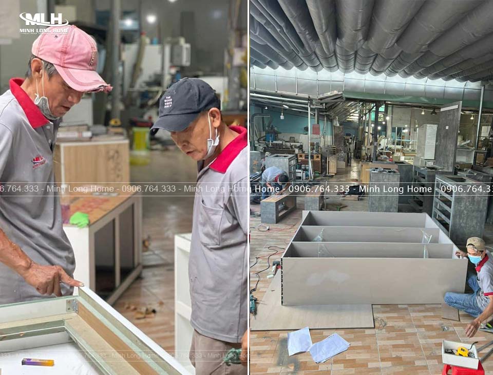 Các loại gỗ tự nhiên phổ biến làm tủ bếp: Sồi, Xoan Đào, Óc Chó, Căm Xe, Gõ Đỏ, Lim Tủ Bếp Minh Long và quy trình sản xuất tủ bếp nghiêm ngặt