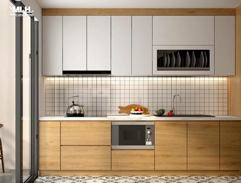 Tủ bếp liền tường là gì? Có nên sử dụng không? Giải pháp lưu trữ cho bếp nhỏ