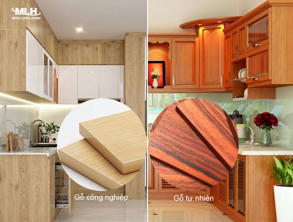 Các loại gỗ tự nhiên phổ biến làm tủ bếp: Sồi, Xoan Đào, Óc Chó, Căm Xe, Gõ Đỏ, Lim Phân biệt gỗ tự nhiên thật và giả