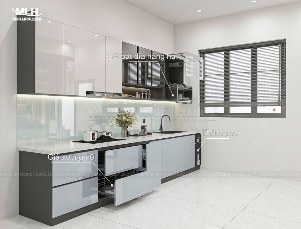 Kinh nghiệm chọn tủ bếp cho căn hộ chung cư hoàn hảo và tối ưu không gian Những phụ kiện nên có cho tủ bếp căn hộ chung cư