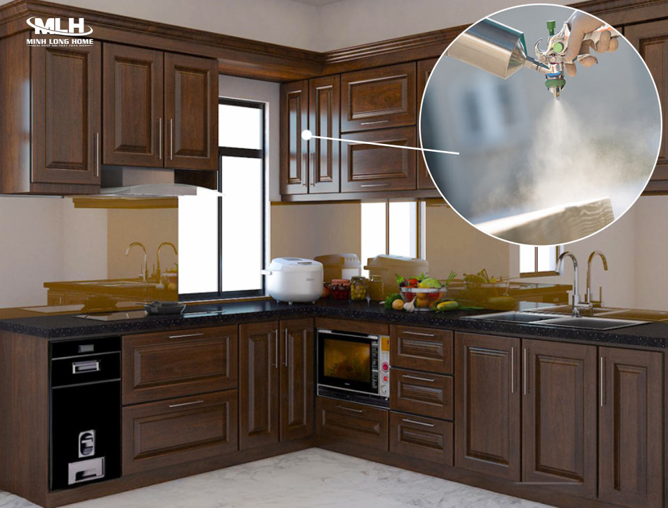 Tủ bếp gỗ tự nhiên có mối mọt không? Sơn phủ bảo vệ mà giải pháp ngăn trở mối mọt gây gại xuyên qua bề mặt gỗ