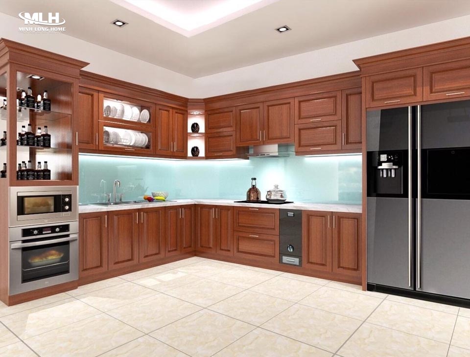 Ưu nhược điểm gỗ tự nhiên làm tủ bếp Thiết kế tủ bếp gỗ tự nhiên nhiều tiện tích và công năng