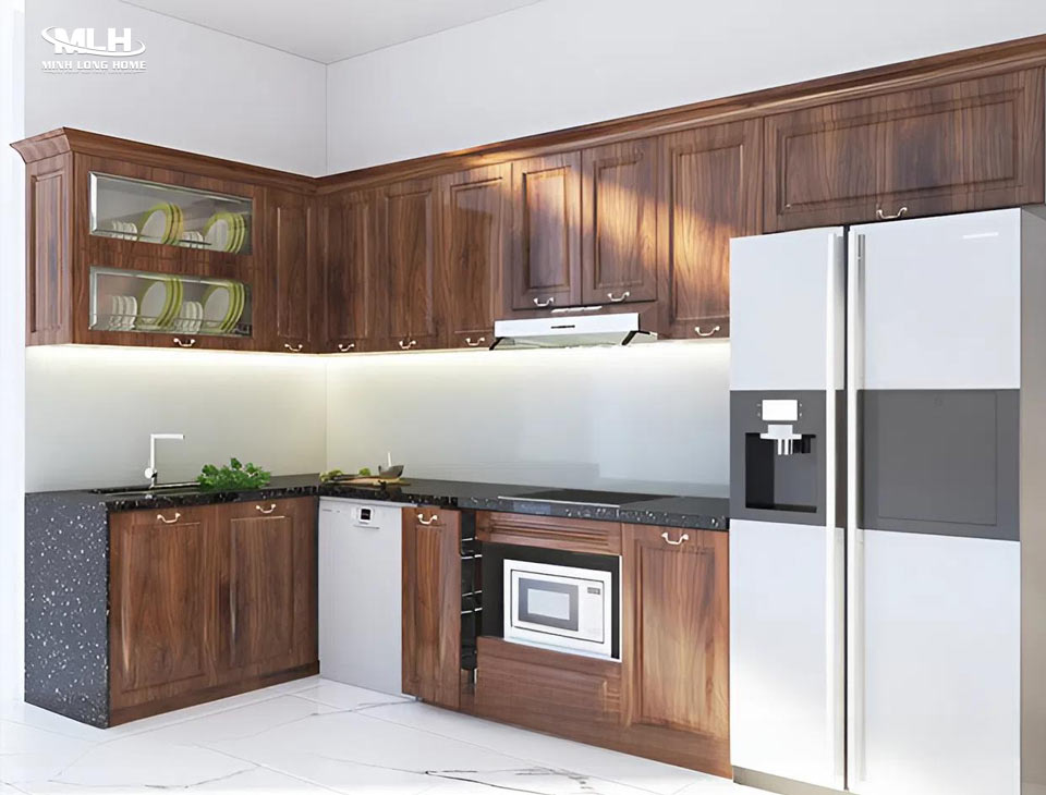 Tủ bếp gỗ tự nhiên có mối mọt không? Thiết kế tủ bếp gỗ tự nhiên trong điều kiện thông thoáng