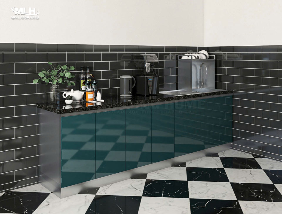 Sự khác biệt giữa tủ bếp trên và tủ bếp dưới Tủ bếp dưới inox cánh kính cường lực