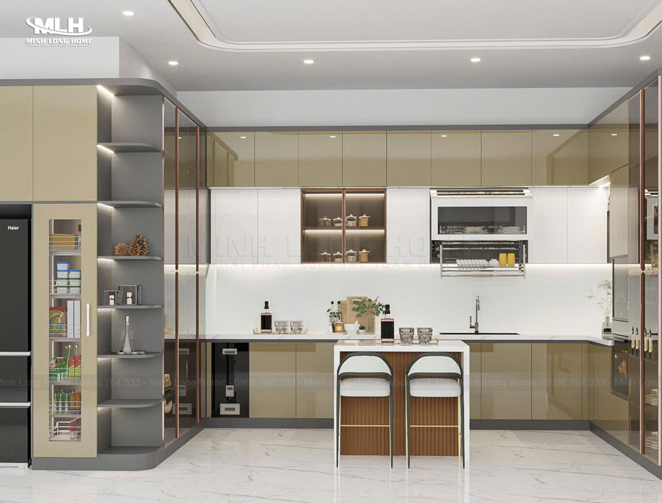 Tủ bếp gỗ công nghiệp phong cách hiện đại Ứng dụng thiết kế hiện đại vào tủ bếp gỗ công nghiệp phong cách hiện đại