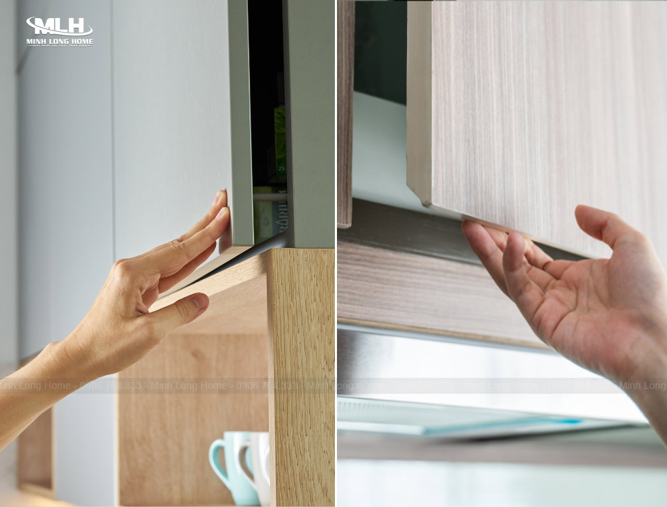 Cách bảo quản tủ bếp gỗ công nghiệp luôn như mới Đóng mở tủ bếp gỗ công nghiệp nhẹ nhàng tránh hỏng bản lề
