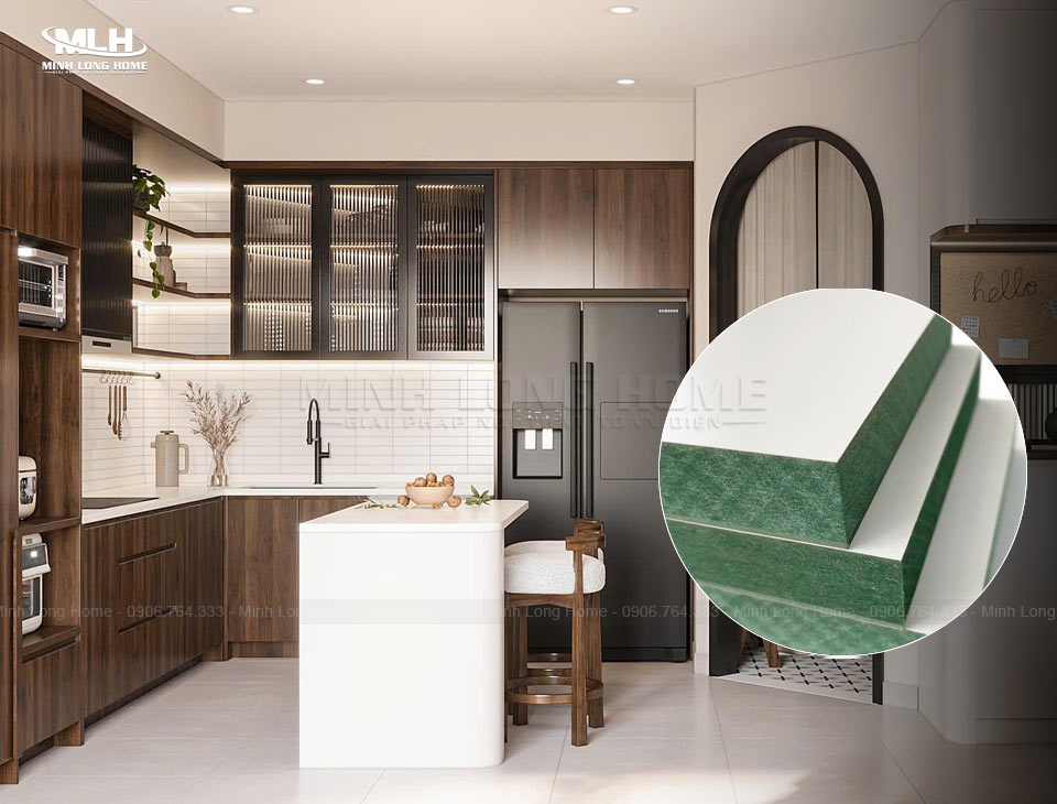 Cách nhận biết gỗ công nghiệp chất lượng cao Gỗ MDF chống ẩm là loại gỗ công nghiệp chuyên dùng cho tủ bếp