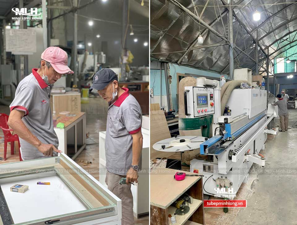 Tủ bếp gỗ công nghiệp là gì? Có bền không? Tủ Bếp Minh Long cam kết quy trình sản xuất tủ bếp gỗ công nghiệp đạt chuẩn